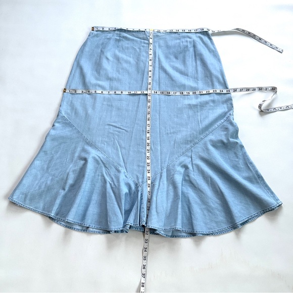 EMMA JAMES VTG Y2K LIGHT WASH DENIM MERMAID HEM MAXI SKIRT EUC! Sz16W - Picture 6 of 7